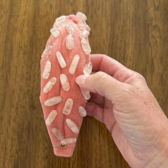 LeLe Sadoughi Healing Stone Headband OS Rose Quartz - Picture 4 of 8